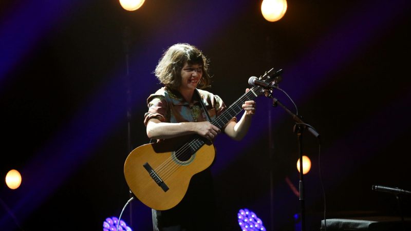 Lisa O'Neill performing in An Grianan Theatre as part of the Earagail Arts Festival on Sunday afternoon.